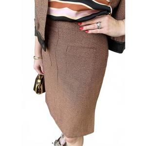 NEW NEVER A WALLFLOWER a-line patch pocket skirt in tweed/ faux leather